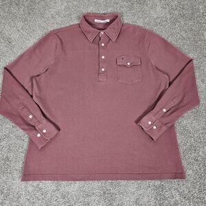Criquet Shirt Mens XL Pink Polo Pique Organic Cotton Golf Casual Preppy